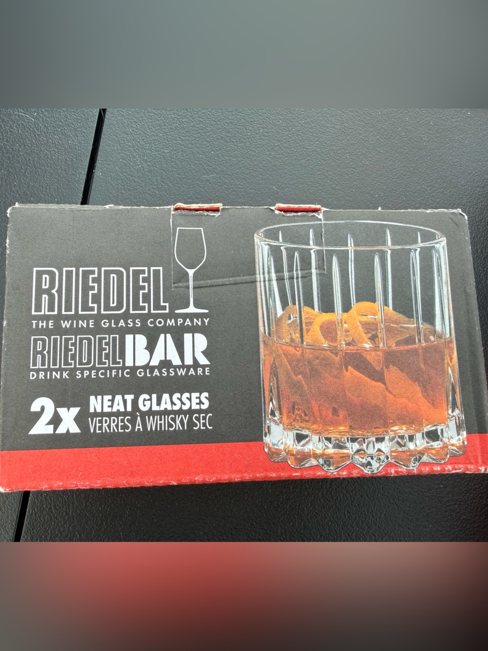 Riedel Clear Glasses with Red Accent Box (2x)